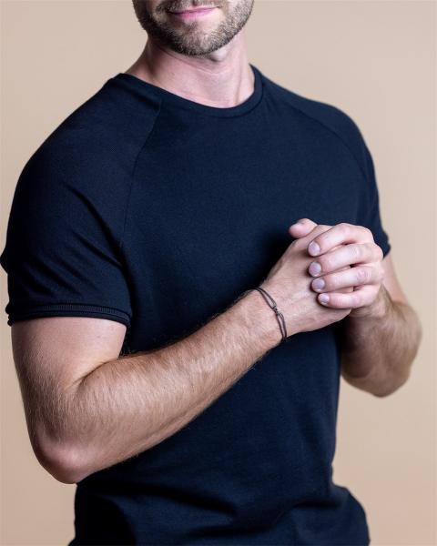 1,5 mm graues Nylonarmband mit einem versilberten Infinity-Zeichen - Infinity Grey Silver